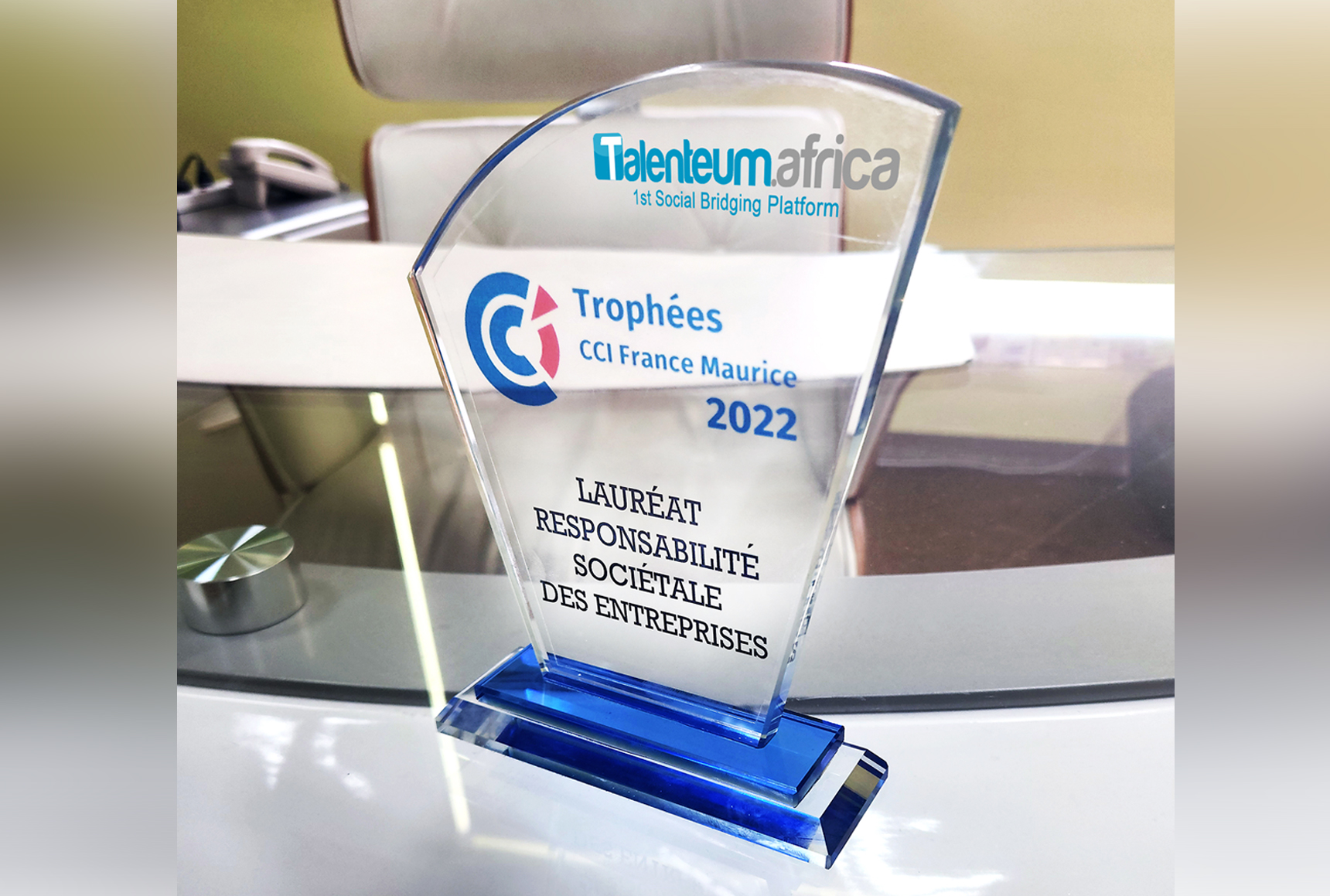 talenteum Winner of the CSR Trophy 2022 by Chamber of Commerce France Mauritius